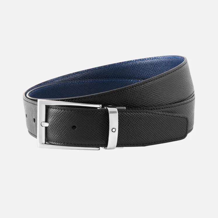 Cintura Montblanc Pelle Reversibile Nero/Blu