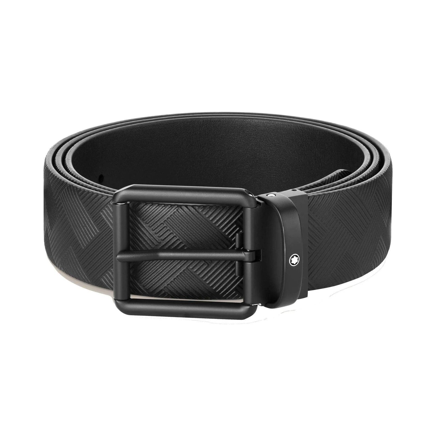 Cintura Montblanc Reversibile In Pelle Nera/Blu