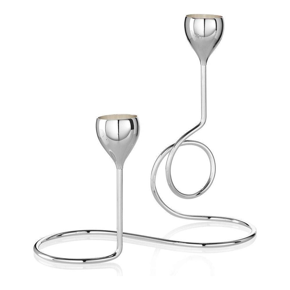 Candeliere A 2 Fiamme Argento