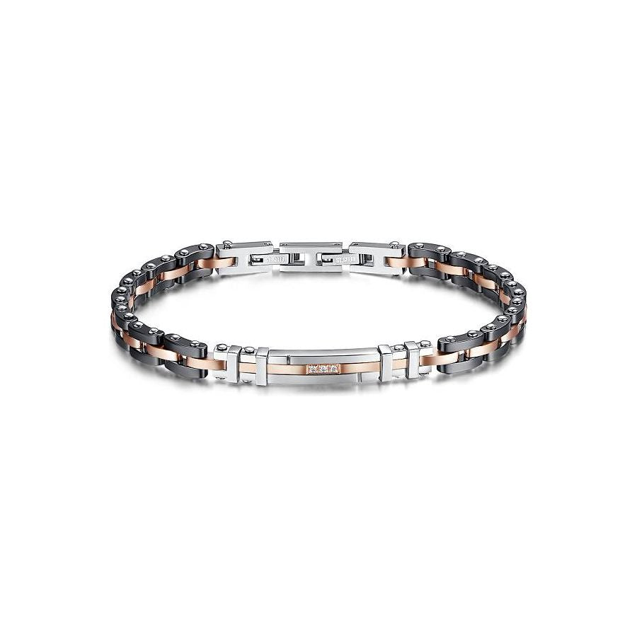 Bracciale Arkano In Acciaio Con Ip Rosa