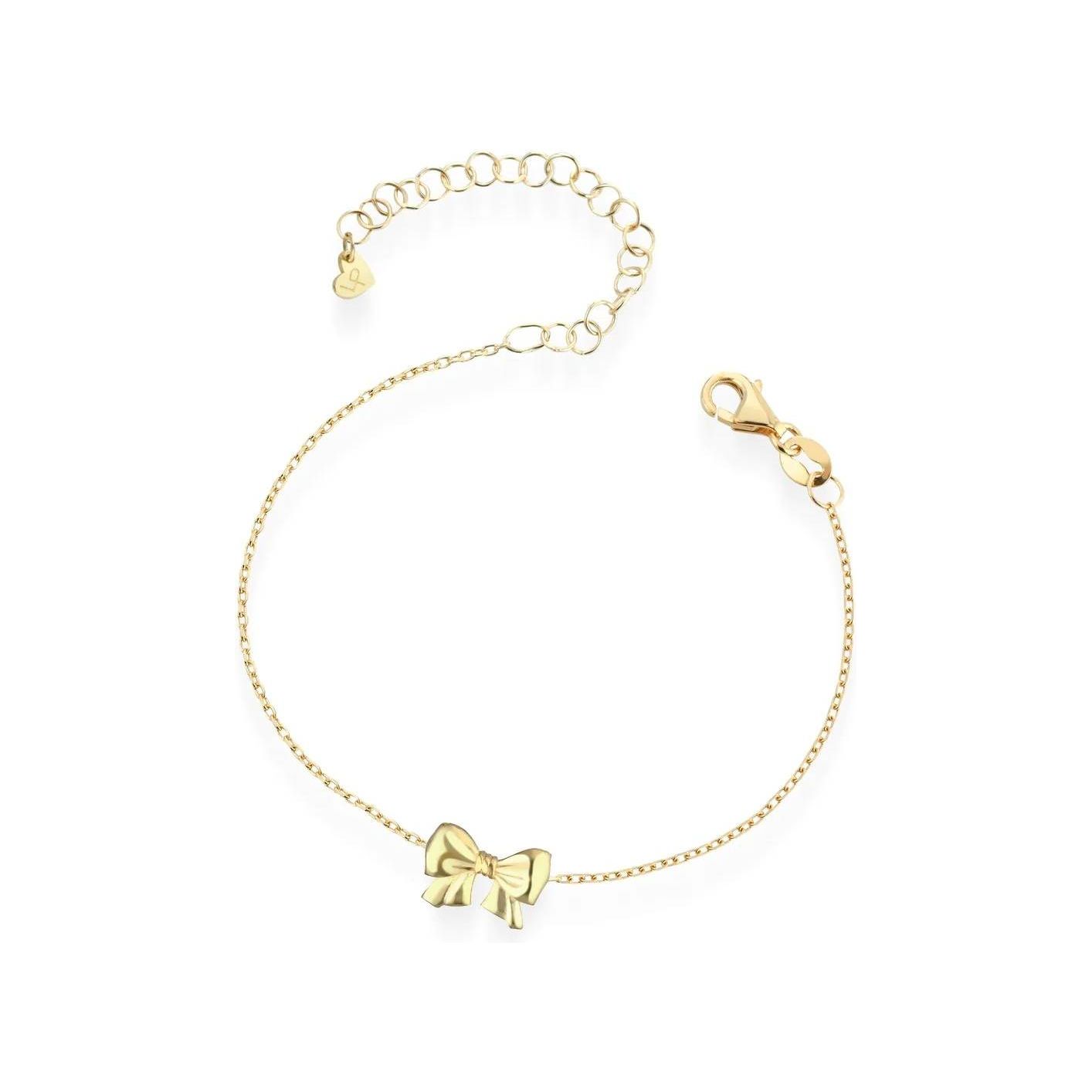 Bracciale Fiocco Argento 925 Bagno Oro Giallo