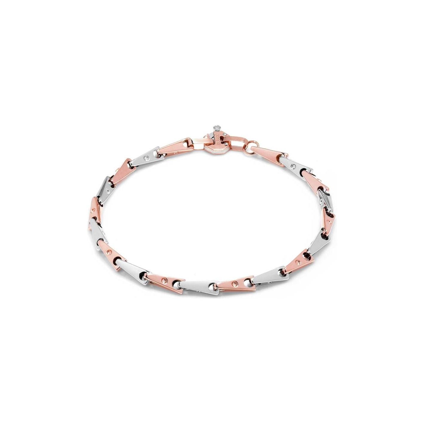 Baraka' Bracciale In Oro Rosa E Bianco Con Diamante