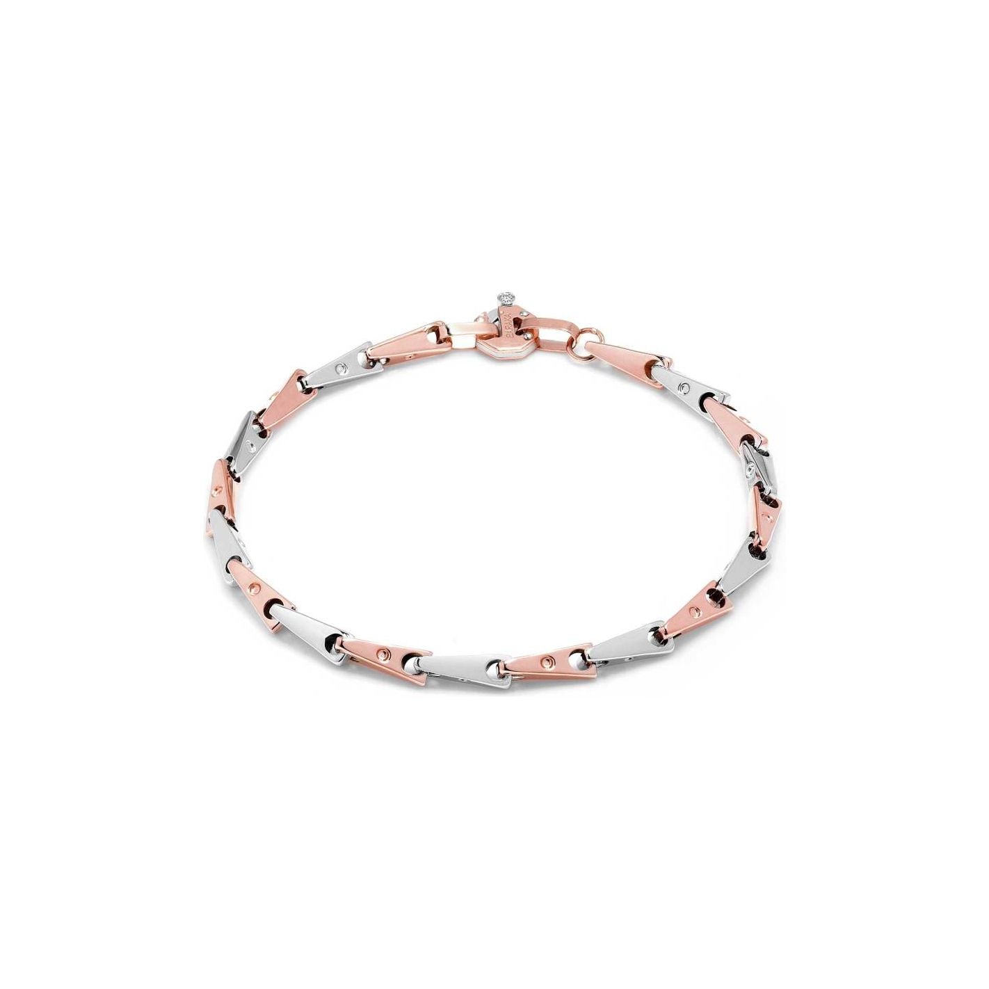 Baraka' Bracciale In Oro Rosa E Bianco Con Diamante - Gioielleria Antonio Pezzuto