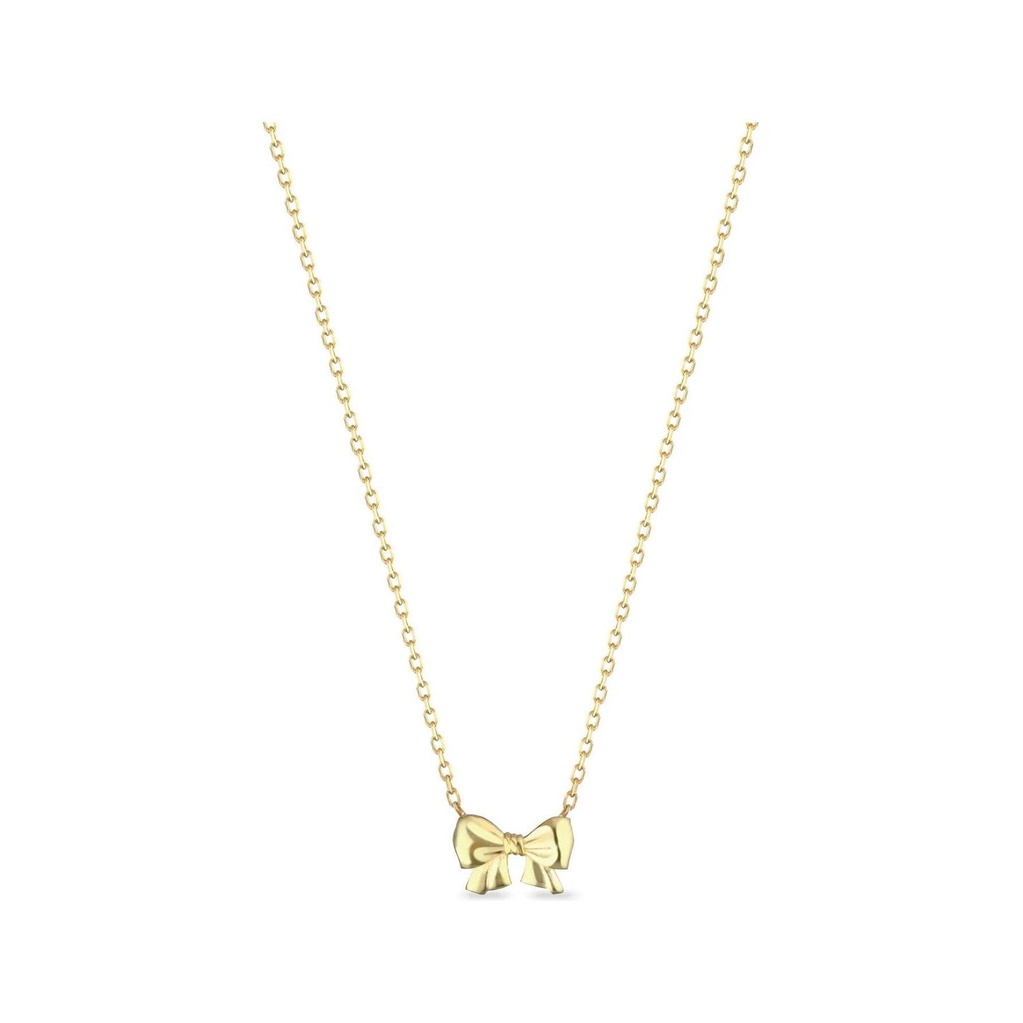 Collana Fiocco Argento 925 Bagno Oro Giallo