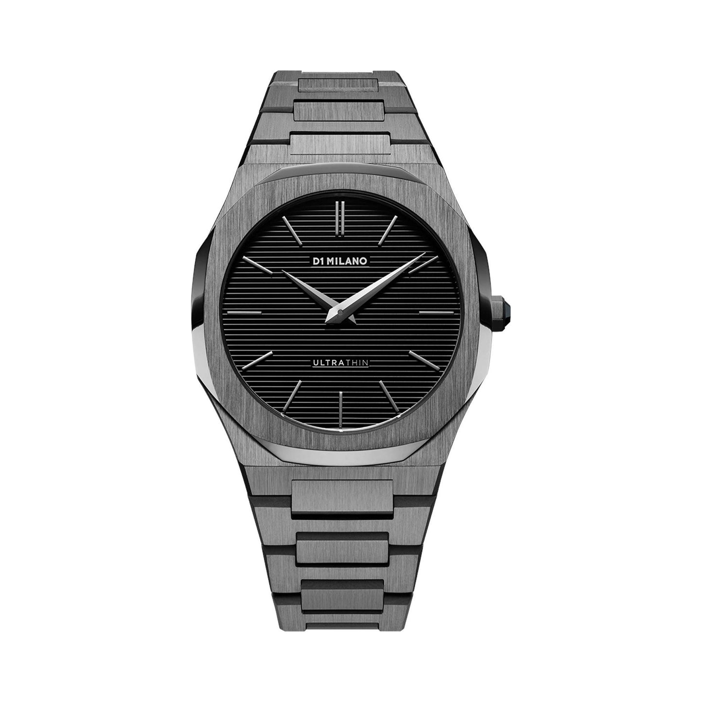 Orologio D1 Milano Ultra Thin Bracelet 40 Mm Gun Metal 3D Stripe - Gioielleria Antonio Pezzuto