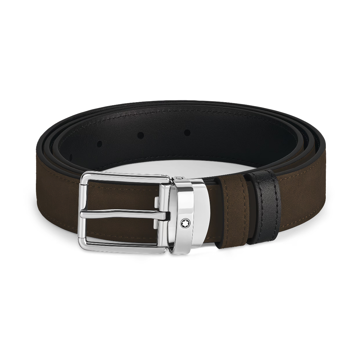 CINTURA REVERSIBILE 30 MM IN PELLE MARRONE/NERA CON FIBBIA EVERYDAY