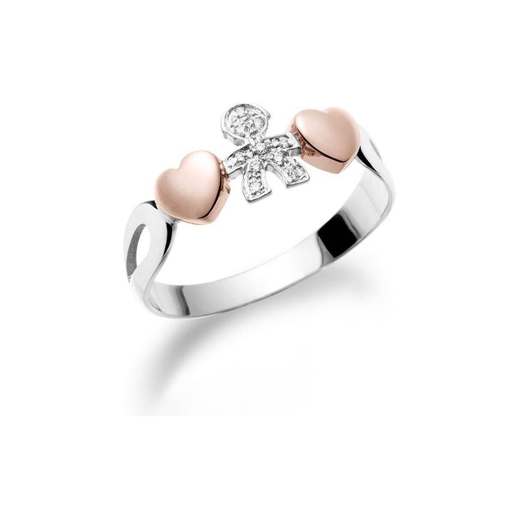 Anello Le Bebé I Girocuore Bimbo In Oro Bianco E Oro Rosa - Gioielleria Antonio Pezzuto