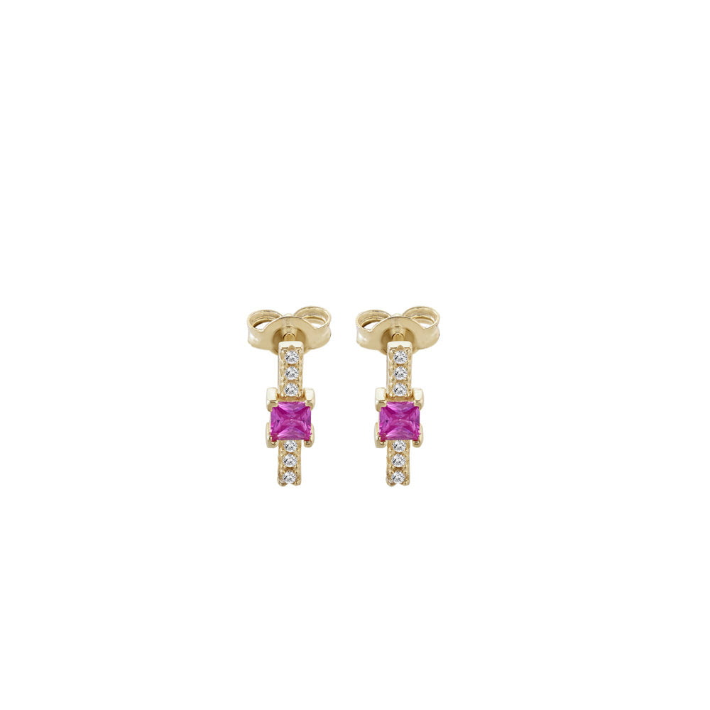 Orecchini baguette fucsia