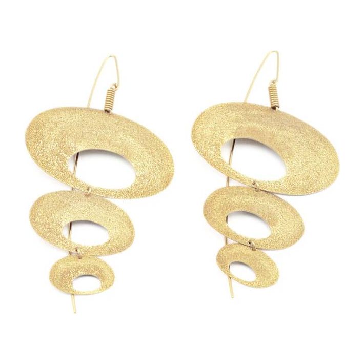 Orecchini Dorati Puntinati Mano