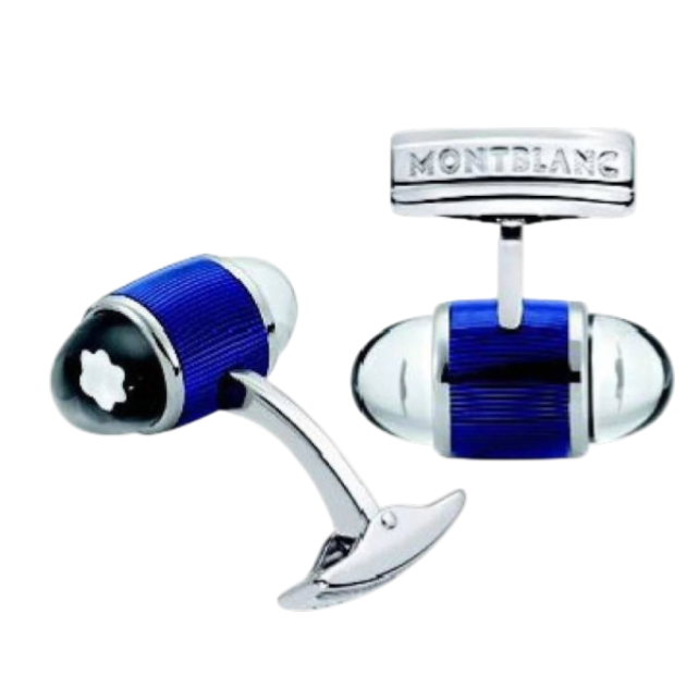 GEMELLI PLATINO COOL BLUE STELLA INTARSIATA