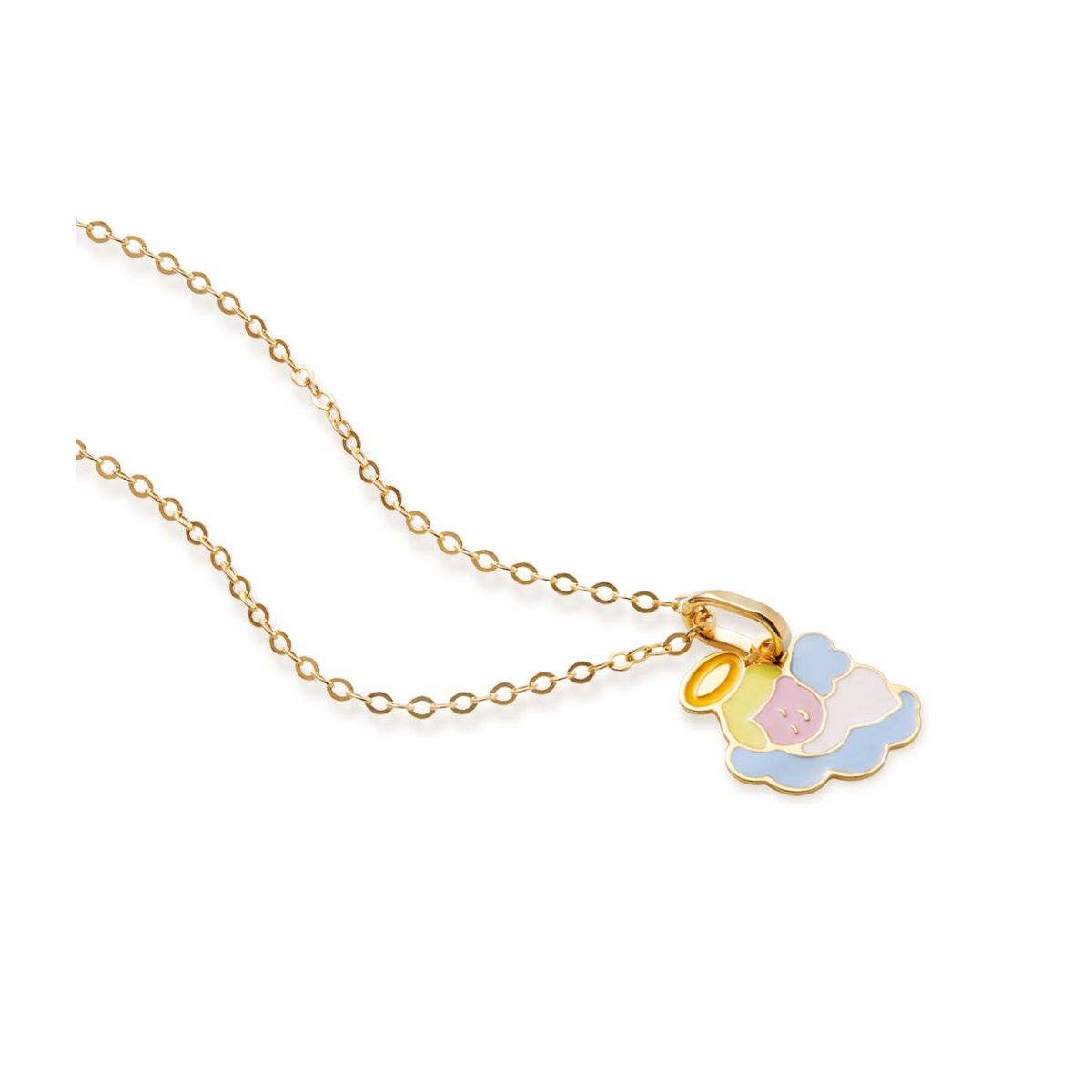 Collana Proteggimi in oro giallo con Angelo