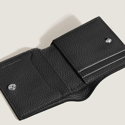 Portafoglio Mini 4 Tasche in Pelle con Grana