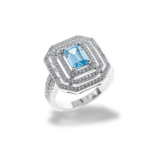 Anello Azzurro Acquamarina AN008AA