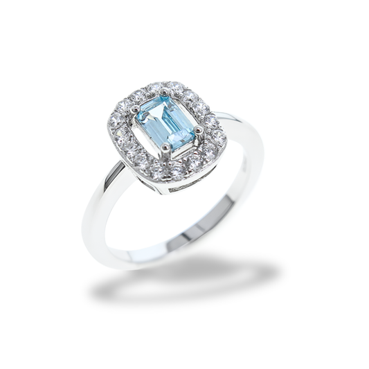 Anello Azzurro Acquamarina AN012AA