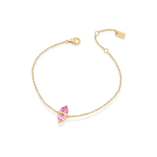 Bracciale argento dorato zirconi rosa