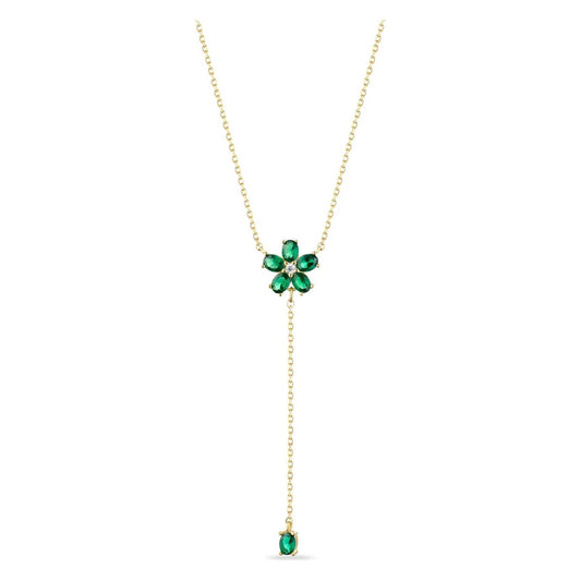 Collana Laura P Lariat Fiore Ovali Verdi