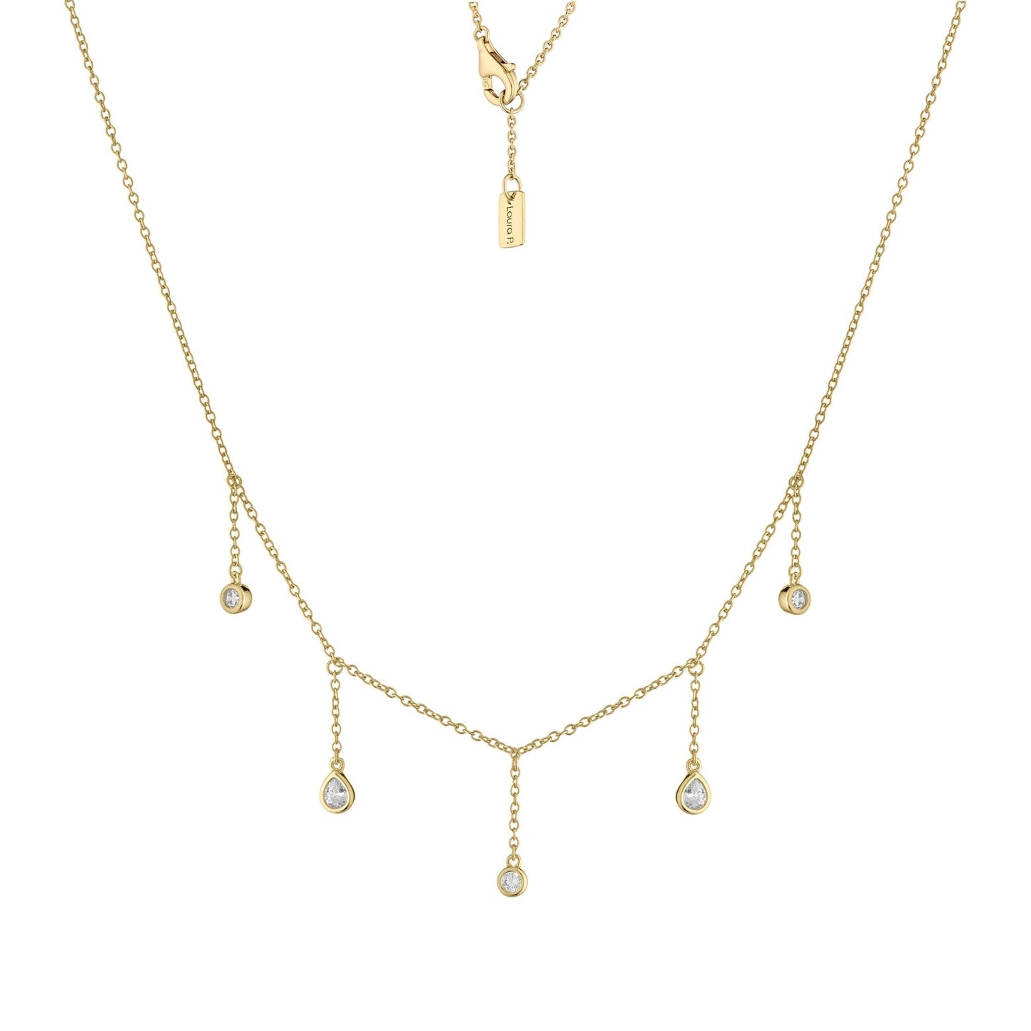 Collana argento dorato zirconi bianchi
