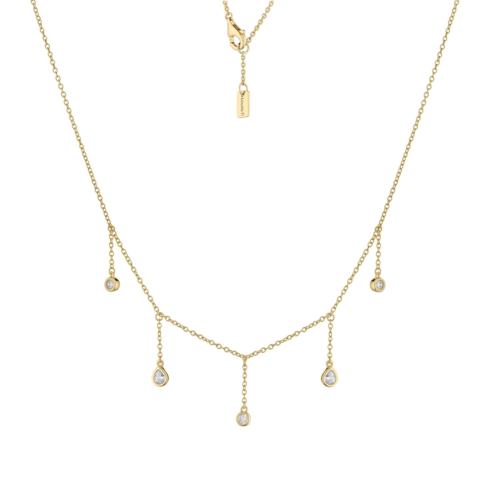 Collana argento dorato zirconi bianchi