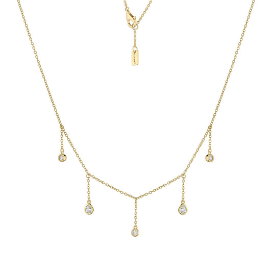 Collana argento dorato zirconi bianchi