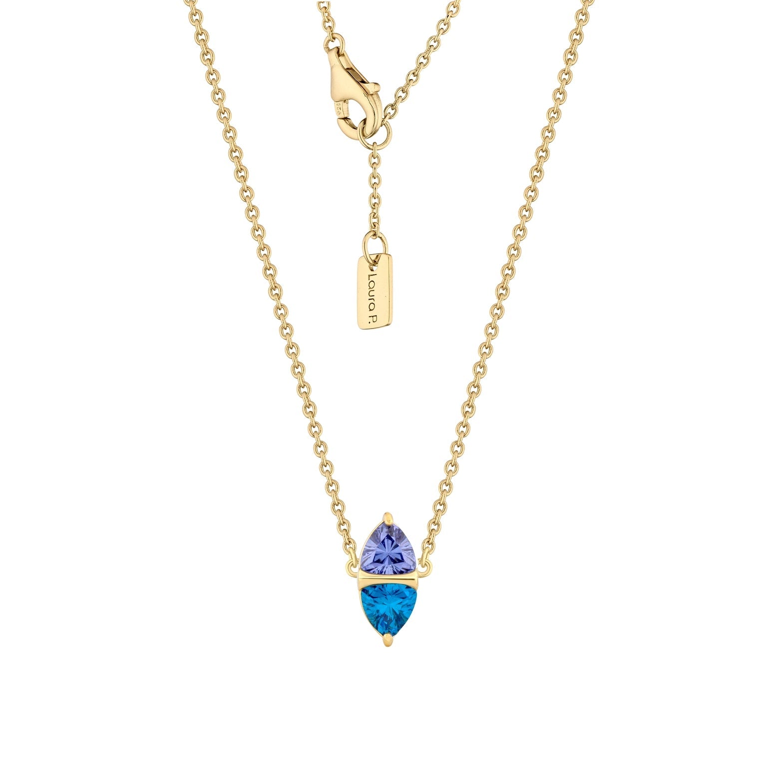 Collana argento dorato zirconi blu
