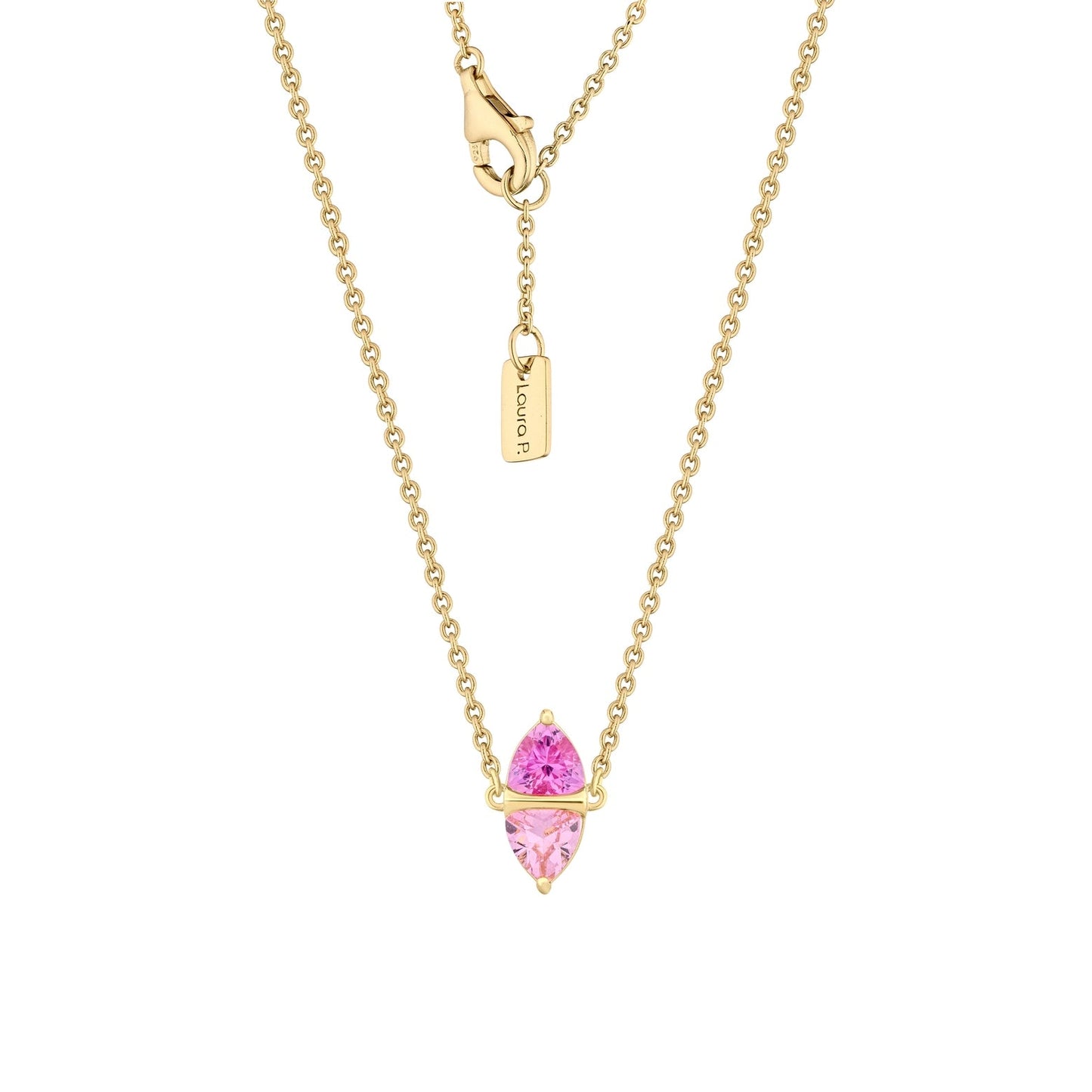 Collana argento dorato zirconi rosa