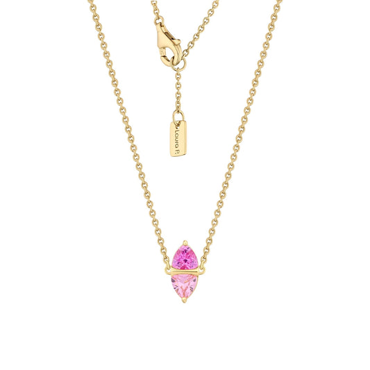 Collana argento dorato zirconi rosa
