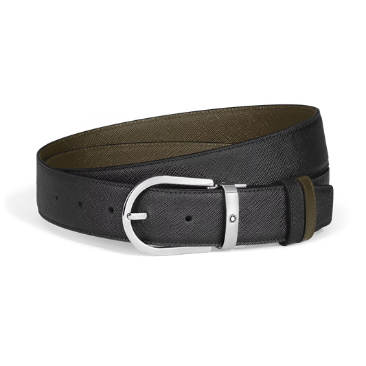 CINTURA REVERSIBILE 35 MM A FERRO DI CAVALLO IN PELLE SARTORIAL - Gioielleria Antonio Pezzuto 