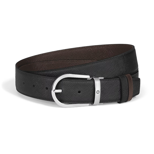 CINTURA REVERSIBILE 35 MM A FERRO DI CAVALLO IN PELLE SARTORIAL - Gioielleria Antonio Pezzuto 