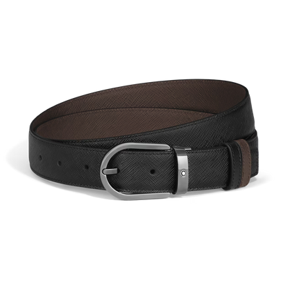CINTURA REVERSIBILE 30 MM A FERRO DI CAVALLO IN PELLE SARTORIAL - Gioielleria Antonio Pezzuto 