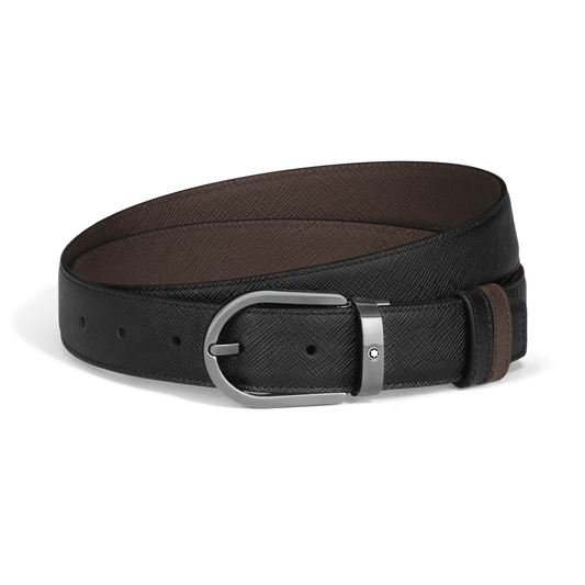 CINTURA REVERSIBILE 30 MM A FERRO DI CAVALLO IN PELLE SARTORIAL - Gioielleria Antonio Pezzuto 