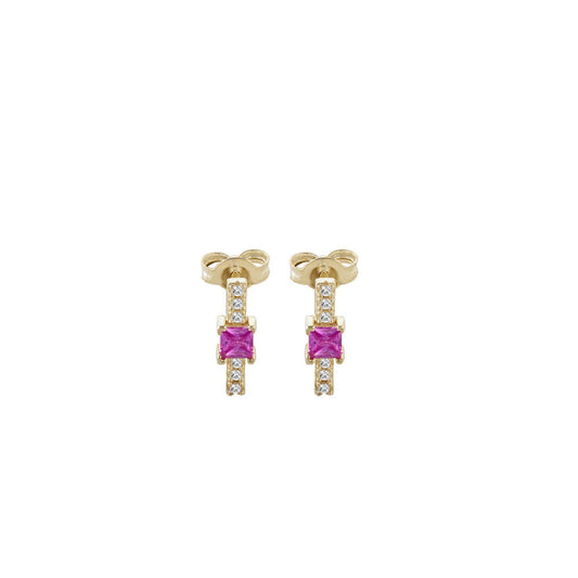 Orecchini baguette fucsia