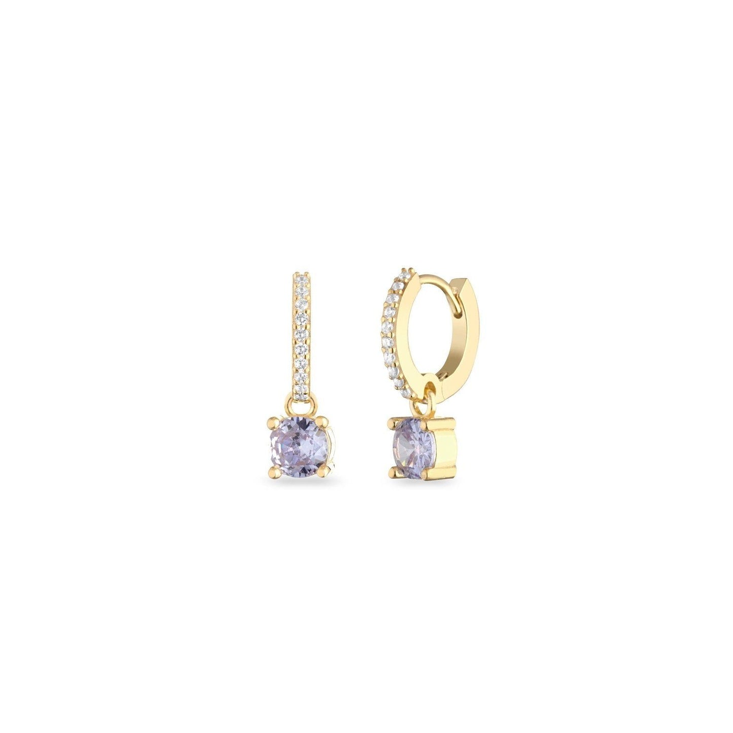 Orecchini hoops zircone round lilla