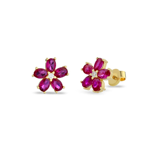 Orecchini fiore magenta