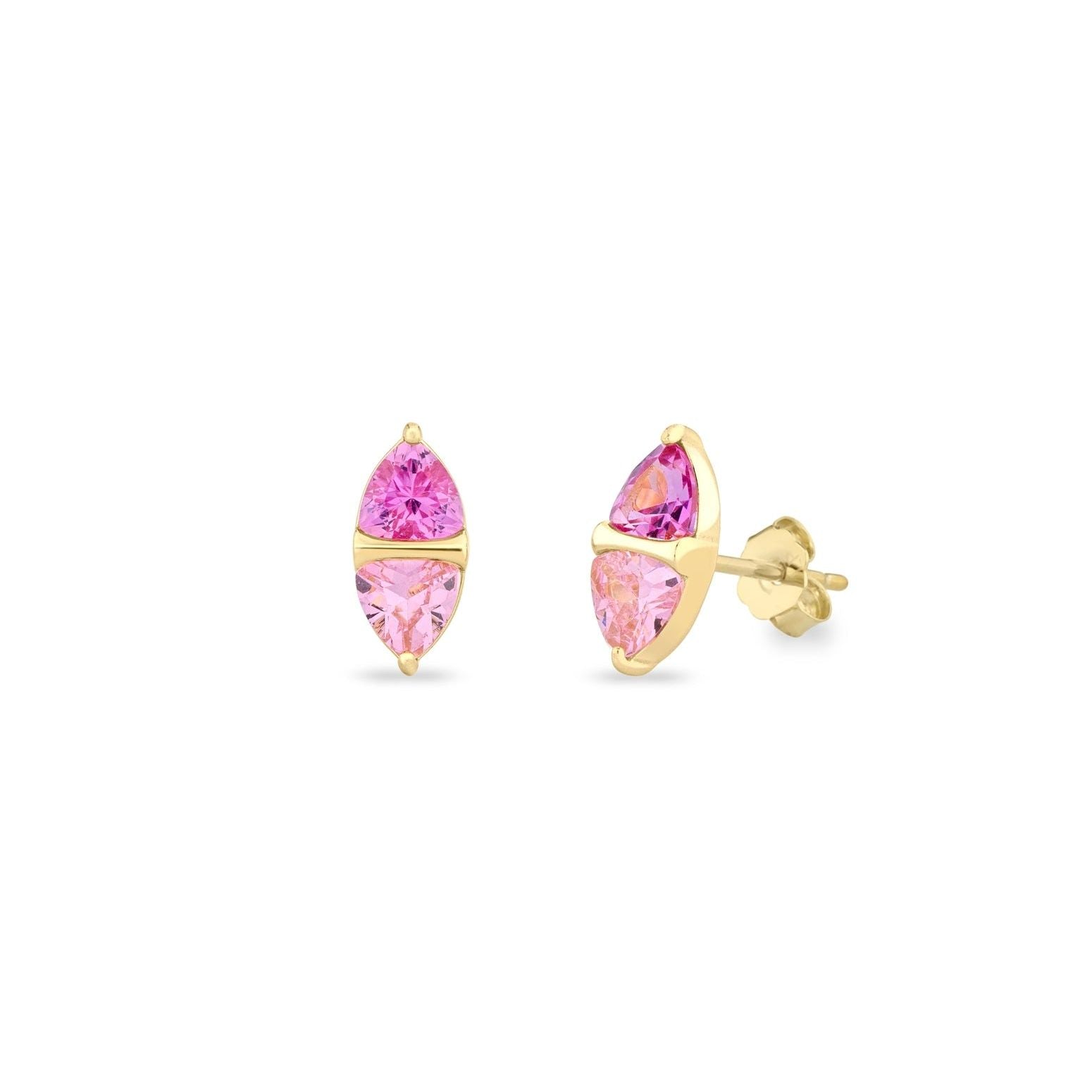 Orecchini argento dorato zirconi rosa