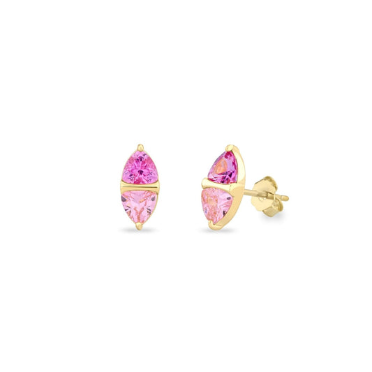 Orecchini argento dorato zirconi rosa