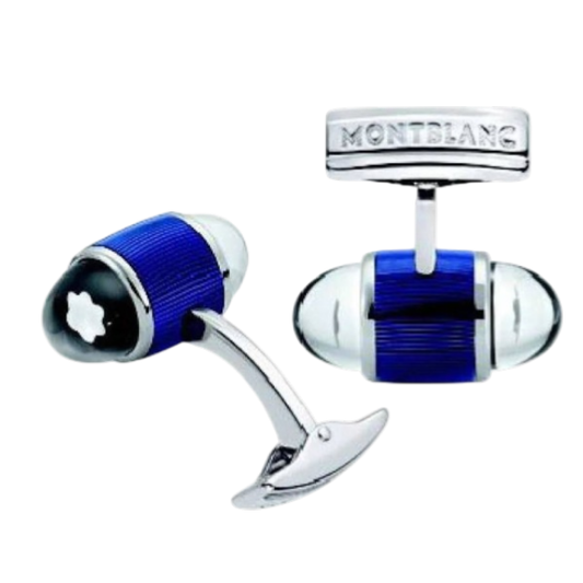 GEMELLI PLATINO COOL BLUE STELLA INTARSIATA