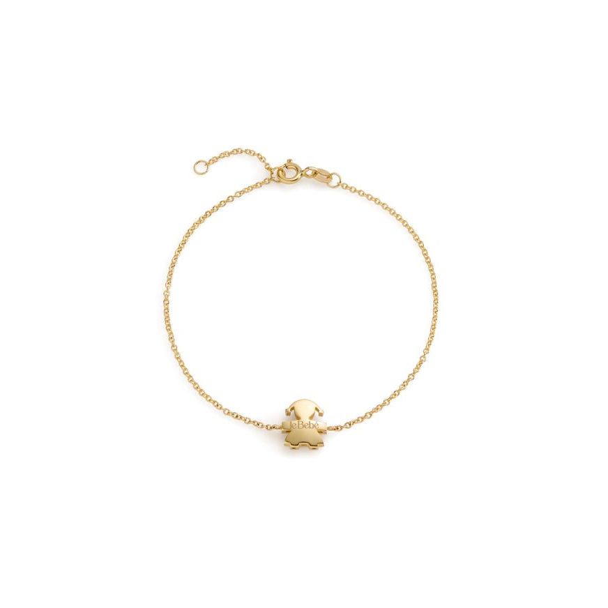 Bracciale I Tesorini Big con sagoma bimba in oro giallo