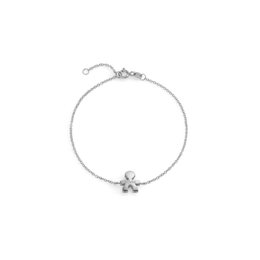 Bracciale I Tesorini Big con sagoma bimbo in oro bianco