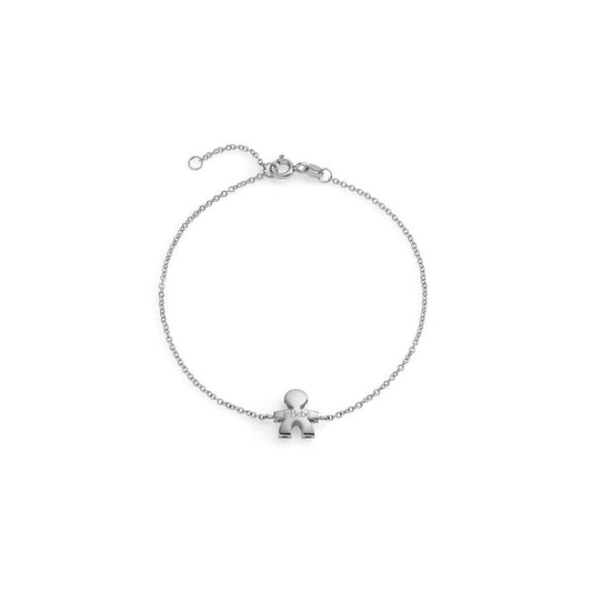 Bracciale I Tesorini Big con sagoma bimbo in oro bianco