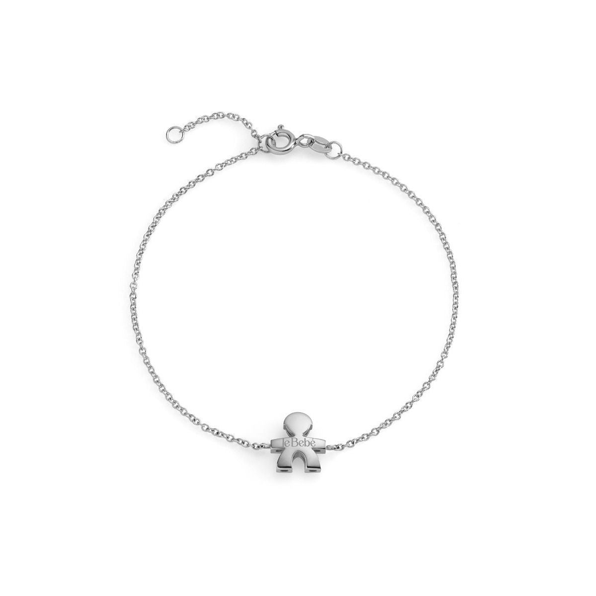 Bracciale I Tesorini Big con sagoma bimbo in oro bianco