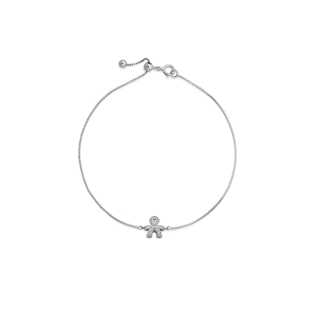 Bracciale I Tesorini con sagoma bimbo in oro bianco e diamanti