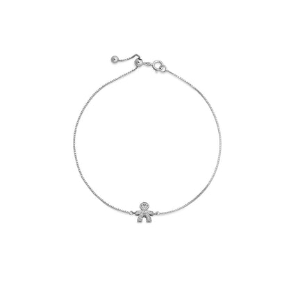 Bracciale I Tesorini con sagoma bimbo in oro bianco e diamanti