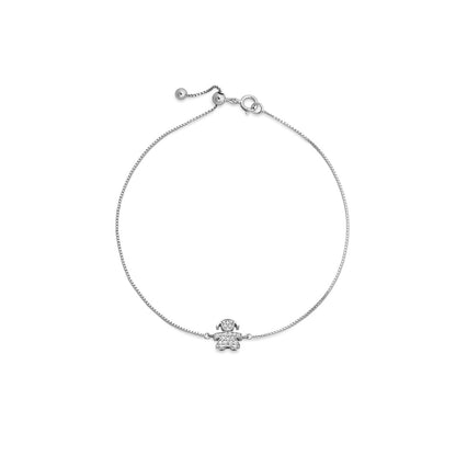 Bracciale I Tesorini con sagoma bimba in oro bianco e diamanti