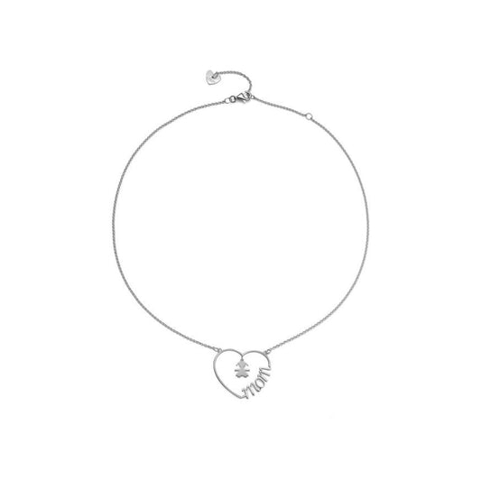 Collana Cuore di Mamma con sagoma bimba in argento