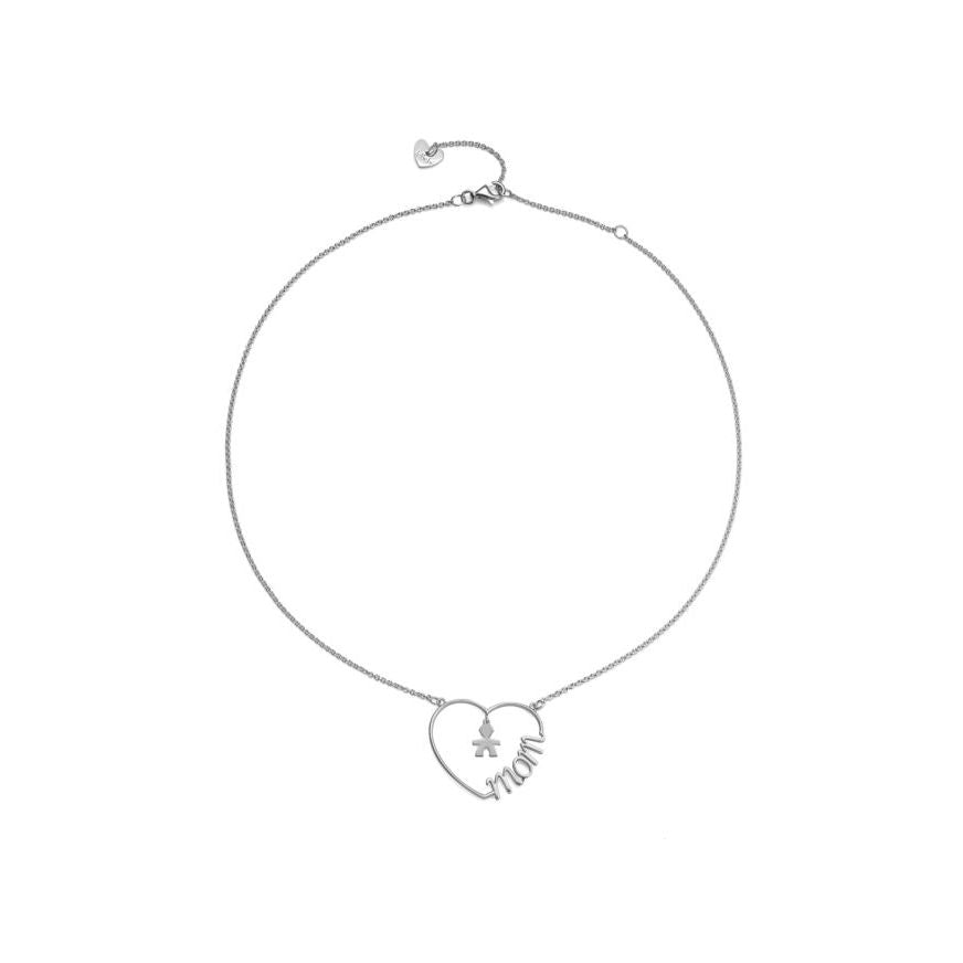 Collana Cuore di Mamma con sagoma bimbo in argento