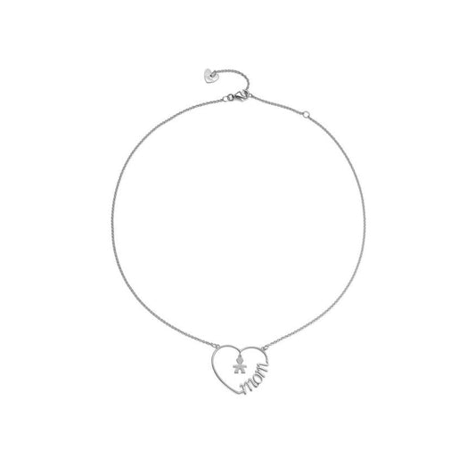 Collana Cuore di Mamma con sagoma bimbo in argento