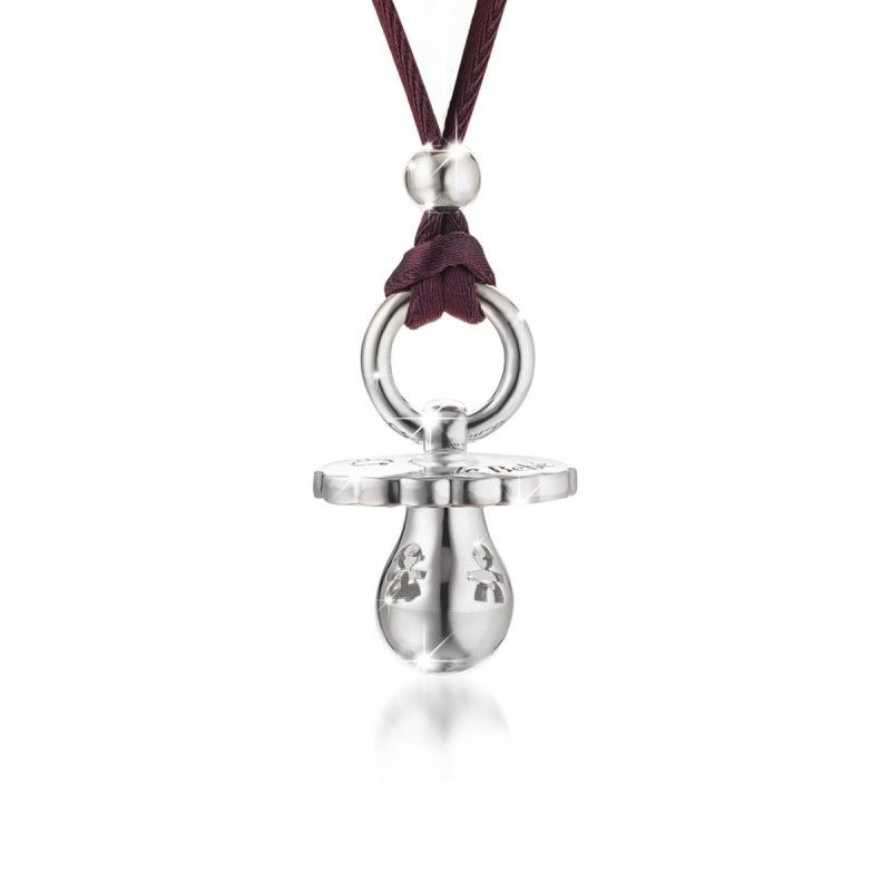 Ciondolole Bebè Suonamore Ciuccio In Argento Con Diamante - Gioielleria Antonio Pezzuto 
