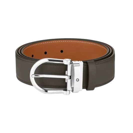 CINTURA 35 MM IN PELLE NERA CON FIBBIA A FERRO DI CAVALLO - Gioielleria Antonio Pezzuto 