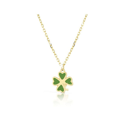 Collana Fortuna con quadrifoglio in oro giallo