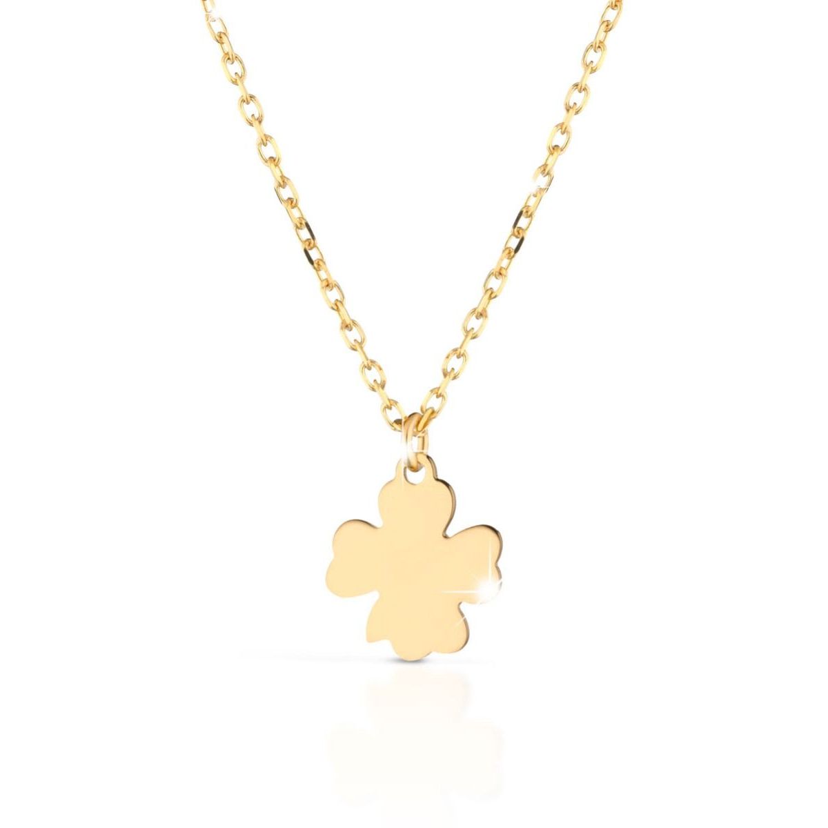 Collana Fortuna con quadrifoglio in oro giallo